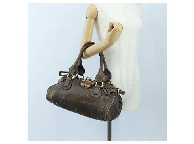 Chloé Chloe Paddington Handtasche Leder Braun Gold Silber Authentisch 207438V Golden - Ansicht 29