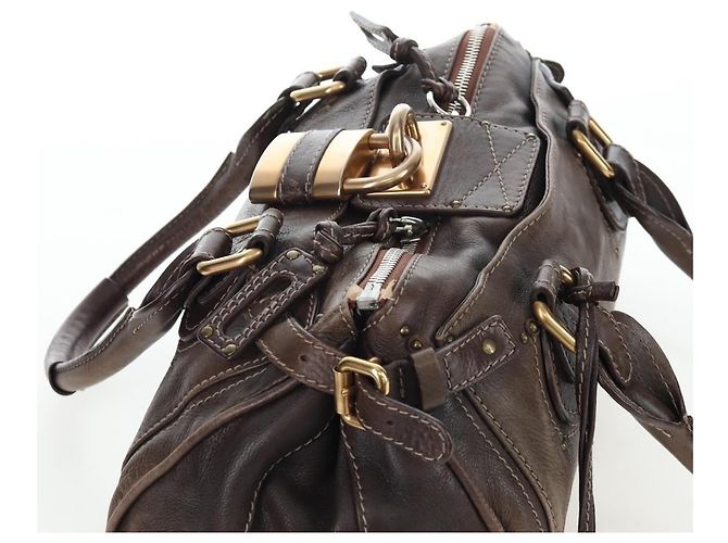 Chloé Chloe Paddington Handtasche Leder Braun Gold Silber Authentisch 207438V Golden - Ansicht 6