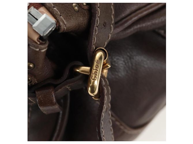 Chloé Chloe Paddington Handtasche Leder Braun Gold Silber Authentisch 207438V Golden - Ansicht 9
