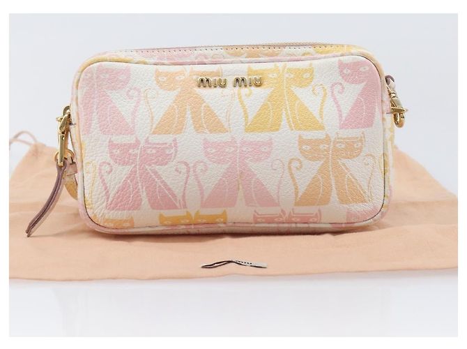 Bolso de hombro Miu Miu Cuero Rosa Oro Auth 206365M Dorado - vista 12