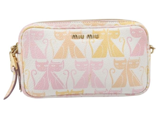 Bolso de hombro Miu Miu Cuero Rosa Oro Auth 206365M Dorado - vista 13