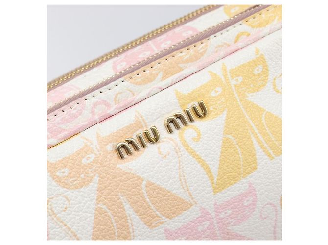 Bolso de hombro Miu Miu Cuero Rosa Oro Auth 206365M Dorado - vista 21