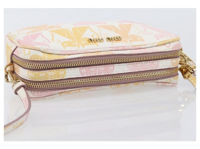 Bolso de hombro Miu Miu Cuero Rosa Oro Auth 206365M Dorado - vista 6