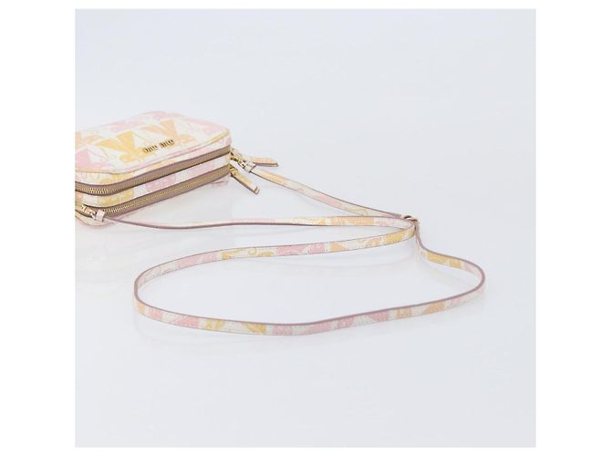 Bolso de hombro Miu Miu Cuero Rosa Oro Auth 206365M Dorado - vista 7