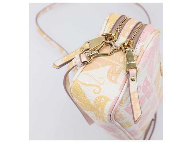 Bolso de hombro Miu Miu Cuero Rosa Oro Auth 206365M Dorado - vista 9