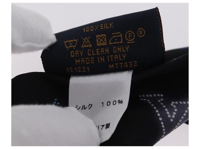 LOUIS VUITTON Fascia Monogram Sowa Hair Band Silk Navy M77432 LV Auth LN112V Blu navy Monogramma - vista 7