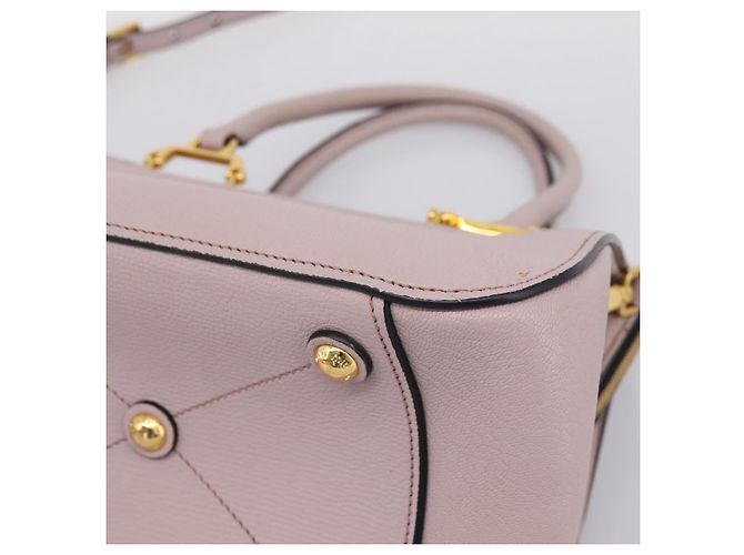 Bolsa Miu Miu em Couro 2way Rosa Tom Dourado Auth 167741M - vista 16
