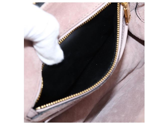 Bolsa Miu Miu em Couro 2way Rosa Tom Dourado Auth 167741M - vista 26