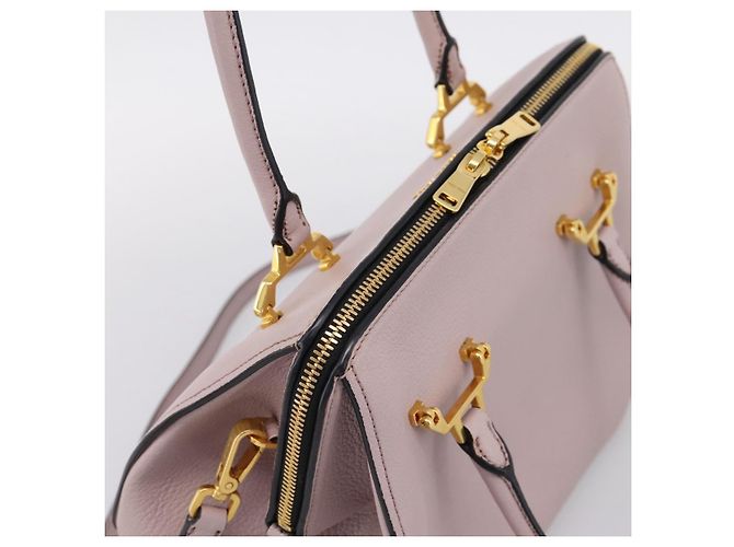Bolsa Miu Miu em Couro 2way Rosa Tom Dourado Auth 167741M - vista 6
