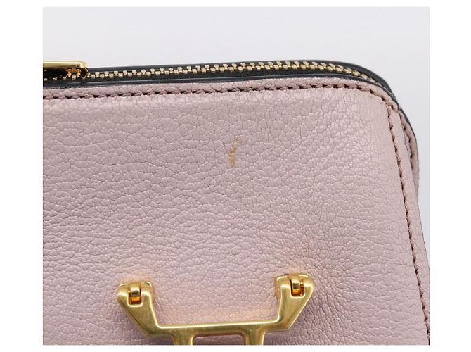Bolsa Miu Miu em Couro 2way Rosa Tom Dourado Auth 167741M - vista 9
