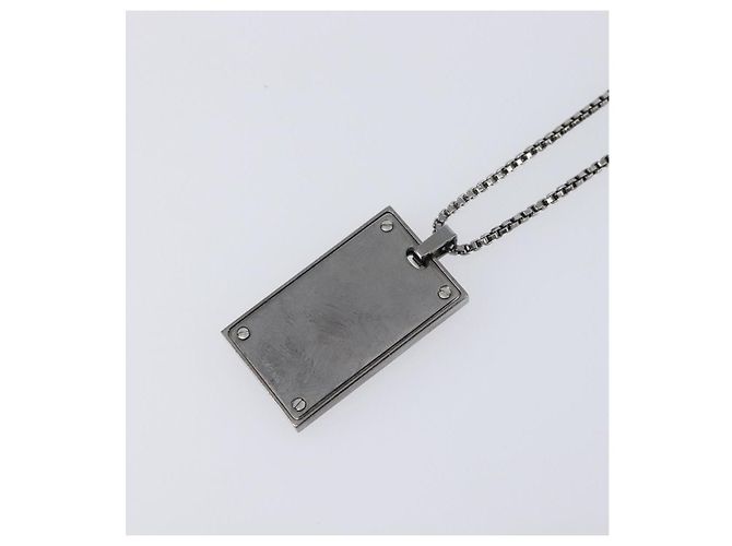 LOUIS VUITTON Collana Pendente Cape Town Metallo Argento M66199 LV Auth ar14337V - vista 10