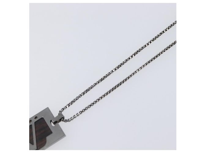 LOUIS VUITTON Collana Pendente Cape Town Metallo Argento M66199 LV Auth ar14337V - vista 4