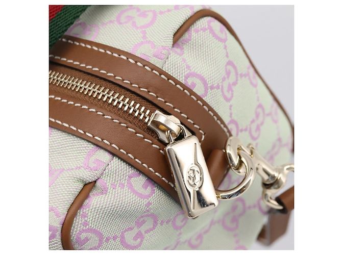 Borsa a mano GUCCI GG Canvas Web Sherry Line 2way Green Gold 856055 Auth BA15763M D'oro Verde - vista 10