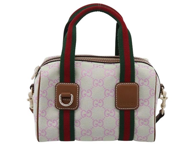 Borsa a mano GUCCI GG Canvas Web Sherry Line 2way Green Gold 856055 Auth BA15763M D'oro Verde - vista 13