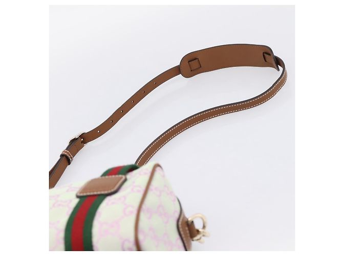Borsa a mano GUCCI GG Canvas Web Sherry Line 2way Green Gold 856055 Auth BA15763M D'oro Verde - vista 15