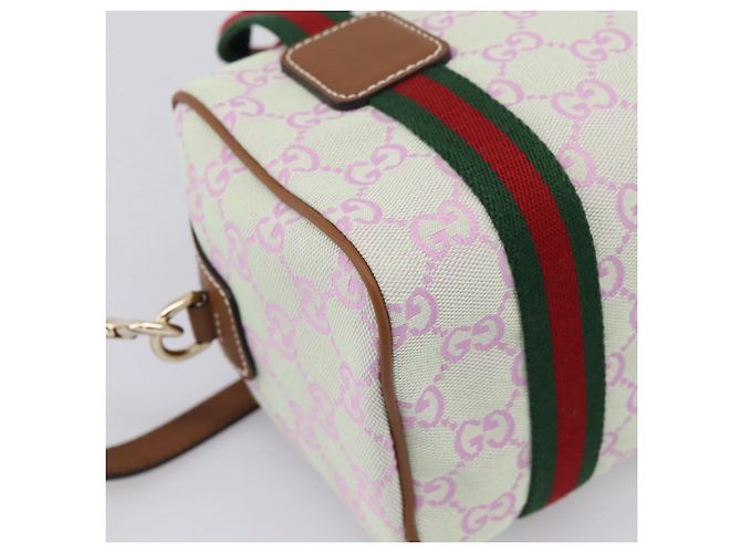 Borsa a mano GUCCI GG Canvas Web Sherry Line 2way Green Gold 856055 Auth BA15763M D'oro Verde - vista 18