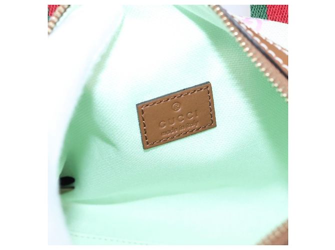 Borsa a mano GUCCI GG Canvas Web Sherry Line 2way Green Gold 856055 Auth BA15763M D'oro Verde - vista 19
