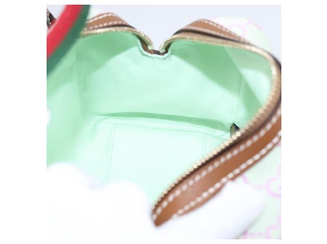 Borsa a mano GUCCI GG Canvas Web Sherry Line 2way Green Gold 856055 Auth BA15763M D'oro Verde - vista 21