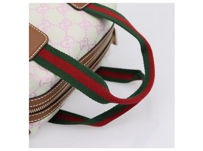 Borsa a mano GUCCI GG Canvas Web Sherry Line 2way Green Gold 856055 Auth BA15763M D'oro Verde - vista 7