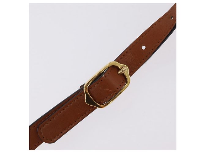 Autre Marque Bolsa de ombro Saint Laurent em couro marrom tom dourado Auth ka6428A - vista 10