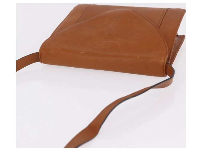Autre Marque Bolsa de ombro Saint Laurent em couro marrom tom dourado Auth ka6428A - vista 14