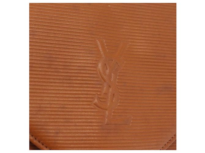 Autre Marque Bolsa de ombro Saint Laurent em couro marrom tom dourado Auth ka6428A - vista 21
