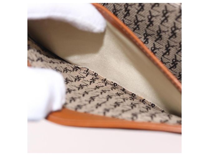 Autre Marque Bolsa de ombro Saint Laurent em couro marrom tom dourado Auth ka6428A - vista 27