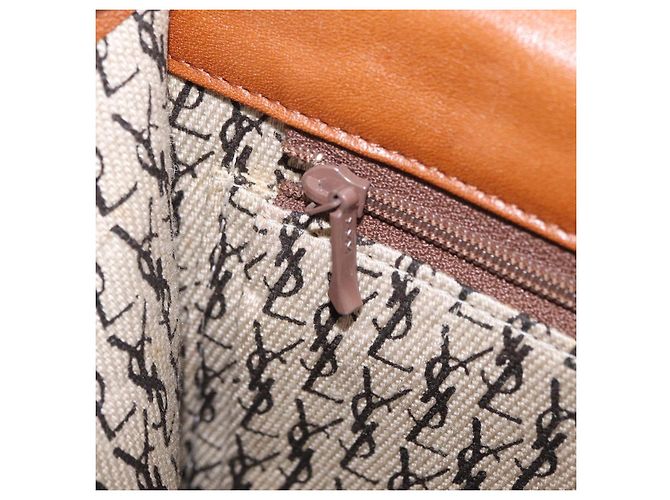 Autre Marque Bolsa de ombro Saint Laurent em couro marrom tom dourado Auth ka6428A - vista 28