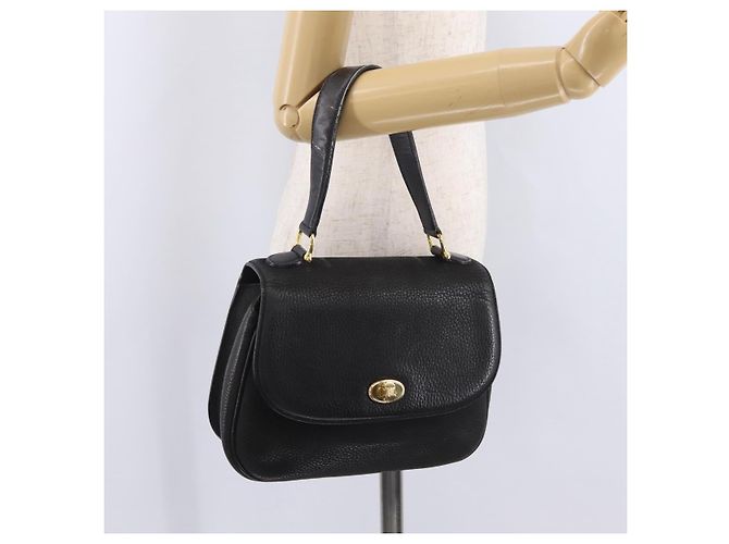 Céline CELINE Shoulder Bag Leather Black Gold Auth 206882 Golden - view 27