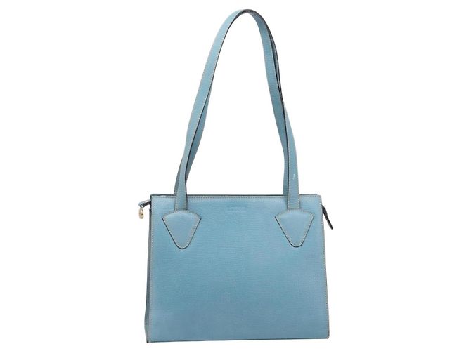 Saco Tote LOEWE em couro azul claro dourado Auth bs37496A - vista 13