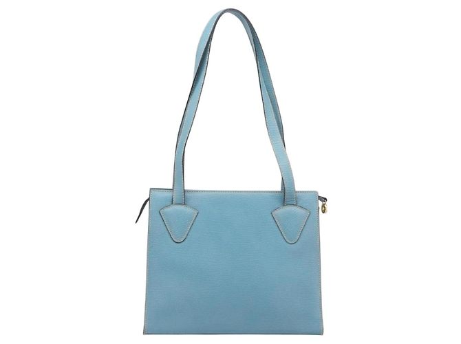 Saco Tote LOEWE em couro azul claro dourado Auth bs37496A - vista 2