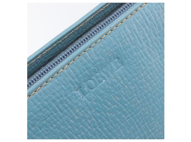 Saco Tote LOEWE em couro azul claro dourado Auth bs37496A - vista 21