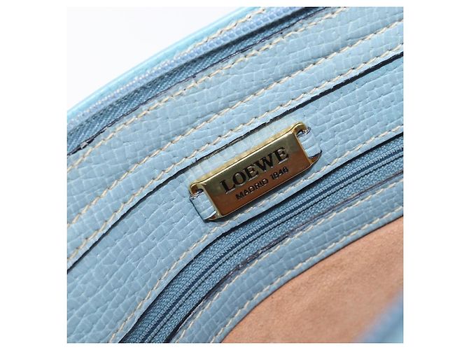 Saco Tote LOEWE em couro azul claro dourado Auth bs37496A - vista 22