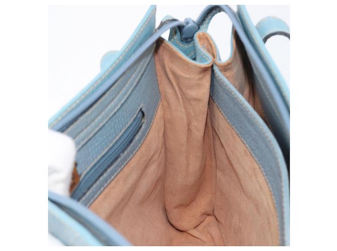 Saco Tote LOEWE em couro azul claro dourado Auth bs37496A - vista 23