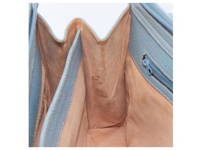 Saco Tote LOEWE em couro azul claro dourado Auth bs37496A - vista 24