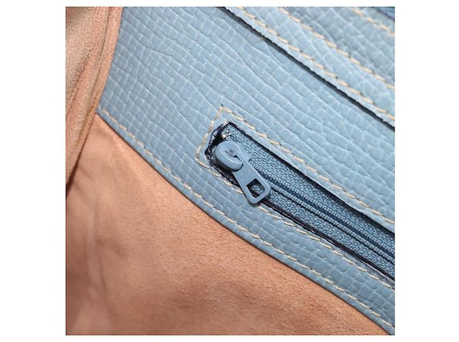 Saco Tote LOEWE em couro azul claro dourado Auth bs37496A - vista 25
