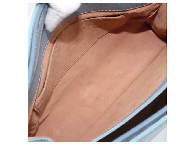 Saco Tote LOEWE em couro azul claro dourado Auth bs37496A - vista 27