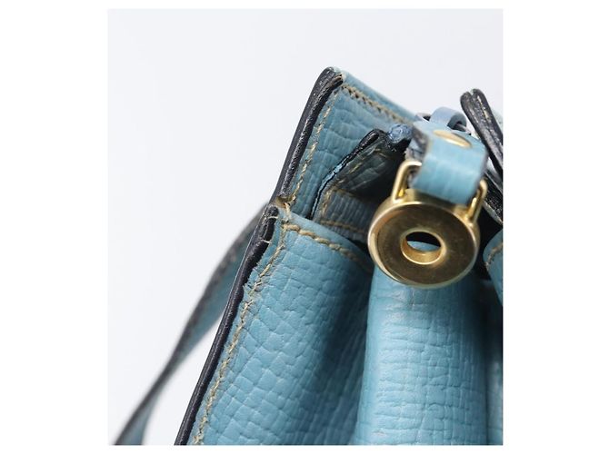 Saco Tote LOEWE em couro azul claro dourado Auth bs37496A - vista 9