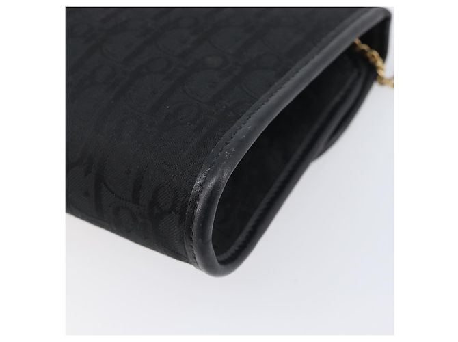 Borsa a tracolla con catena Christian Dior Trotter Canvas Nero Oro Auth 207478A D'oro - vista 16