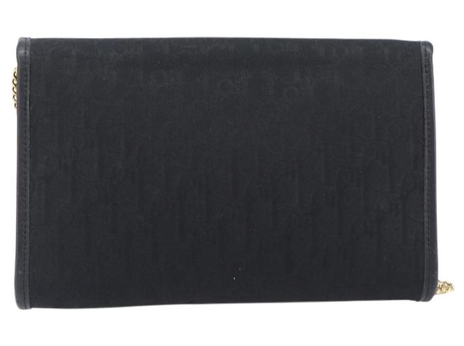 Borsa a tracolla con catena Christian Dior Trotter Canvas Nero Oro Auth 207478A D'oro - vista 2