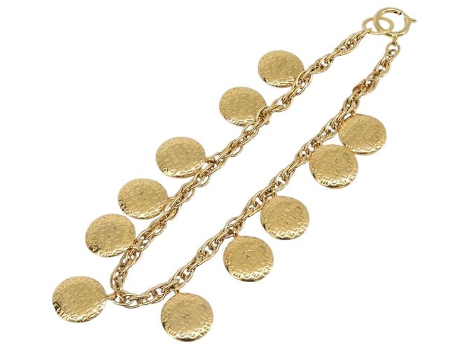 Collana CHANEL Mademoiselle Metallo Oro CC Auth 206642V D'oro - vista 8