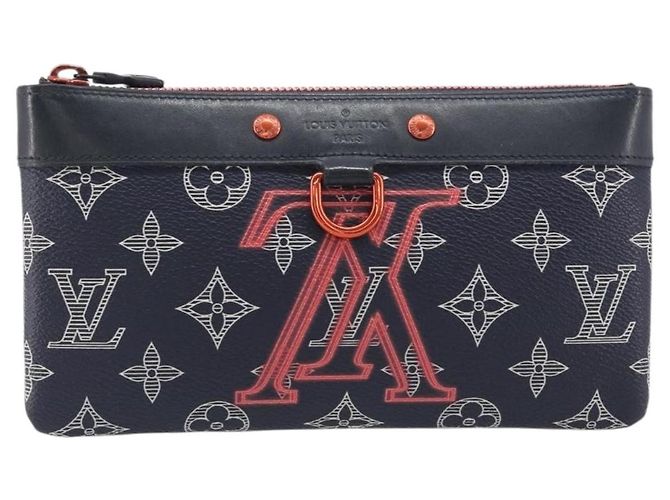 LOUIS VUITTON Monogram Neon Color Pochette Apollo PM Navy M62898 LV Auth 206698A Bleu Marine Monogramme - vue 13