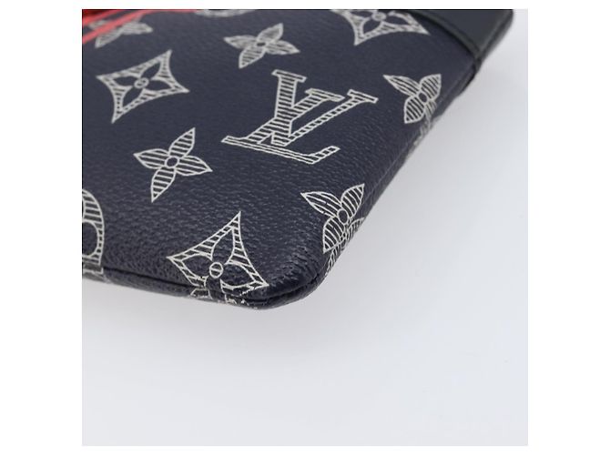 LOUIS VUITTON Monogram Neon Color Pochette Apollo PM Navy M62898 LV Auth 206698A Bleu Marine Monogramme - vue 7