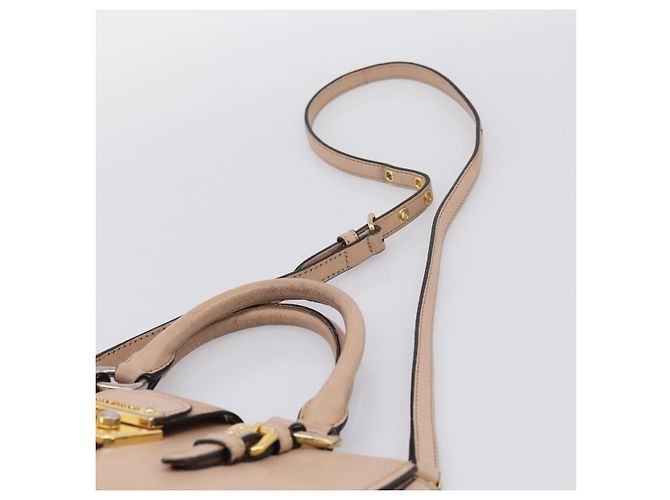 Borsa a mano Miu Miu in pelle 2way Beige Gold Auth BA16044A D'oro - vista 15