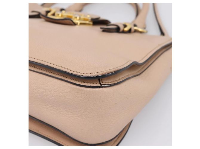 Borsa a mano Miu Miu in pelle 2way Beige Gold Auth BA16044A D'oro - vista 16
