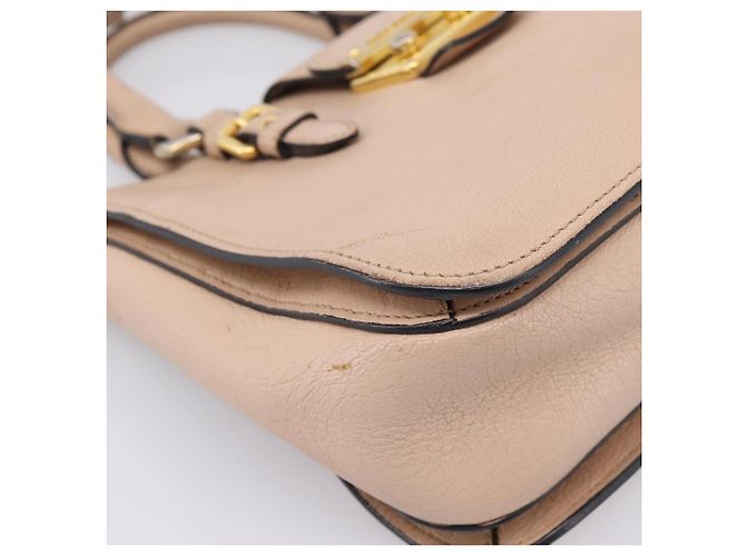 Borsa a mano Miu Miu in pelle 2way Beige Gold Auth BA16044A D'oro - vista 17
