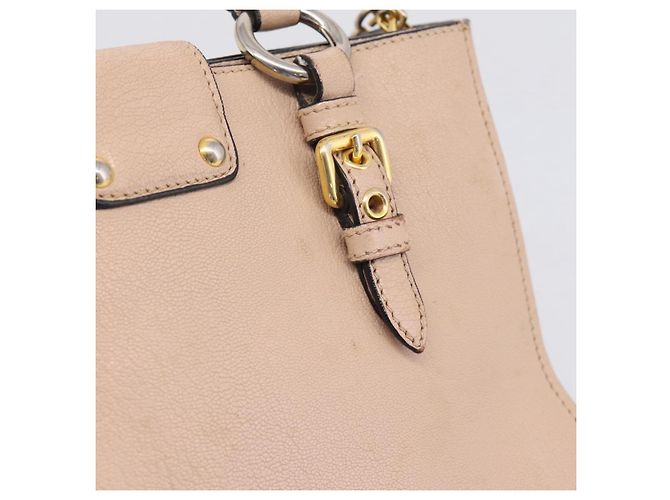 Borsa a mano Miu Miu in pelle 2way Beige Gold Auth BA16044A D'oro - vista 20