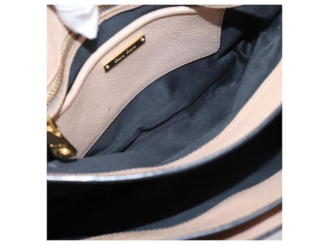 Borsa a mano Miu Miu in pelle 2way Beige Gold Auth BA16044A D'oro - vista 25