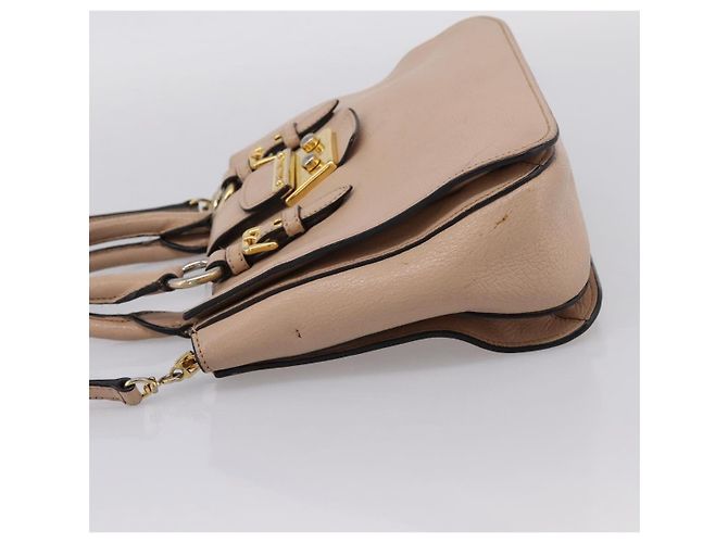 Borsa a mano Miu Miu in pelle 2way Beige Gold Auth BA16044A D'oro - vista 3