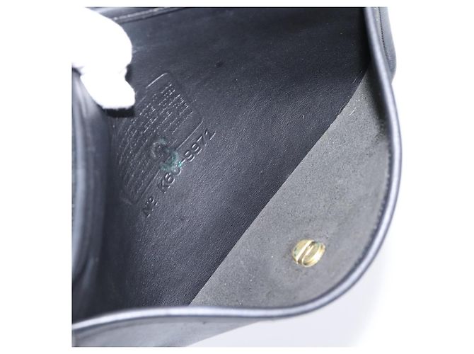 Borsa Clutch Coach in Pelle Nera Tono Oro Auth 207714 Nero - vista 11